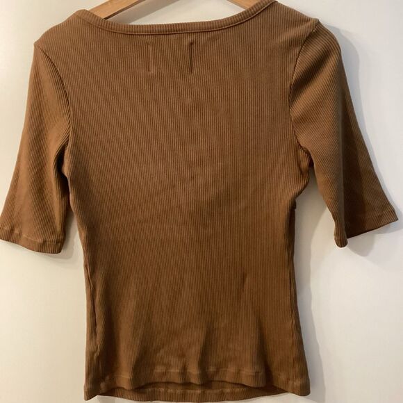 Citizens of Humanity Parie Twist Top Brown Neutral Blouse Women’s Size M - Picture 9 of 13